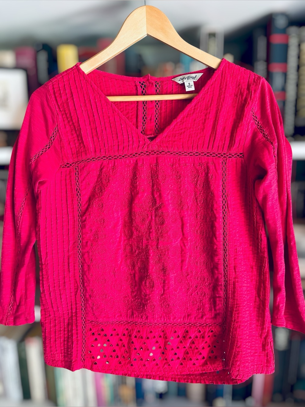 Lucky Brand Hot Pink Boho Top S